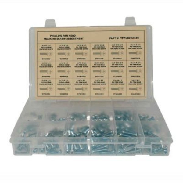 Titan Fasteners Machine Screw Assortment, Steel, Zinc Plated Finish TFP18DYAWN400